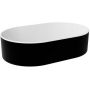 Besco Lova #UMMLBWN umywalka 53x34 cm owalna nablatowa biała-czarna zdj.1