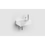 Clou New Flush CL030342001 umywalka 35.5x24.5 cm prostokątna ścienna-nablatowa biała zdj.3