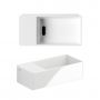 Clou New Flush CL0303432 umywalka 35x18 cm prostokątna ścienna-nablatowa biała zdj.4