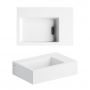 Clou Flush CL0313021 umywalka 36x24.5 cm prostokątna ścienna-nablatowa biała zdj.3