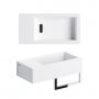Clou New Flush CL031303202 umywalka 36x18 cm prostokątna ścienna-nablatowa biała zdj.3