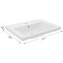 Defra Nanu 1032 umywalka 61x46 cm prostokątna meblowa biała zdj.3