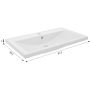 Defra Nanu 1034 umywalka 81x46 cm prostokątna meblowa biała zdj.3