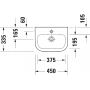 Duravit D-Code 07484500002 umywalka 45x33.5 cm półokrągła ścienna biała zdj.2