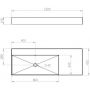 Elita Level RE041461236030 umywalka 120.5x45.5 cm prostokątna ścienna biała-czarna zdj.2