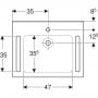 Geberit Publica 402170016 umywalka 70x55 cm prostokątna ścienna dla niepełnosprawnych biała zdj.2