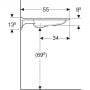 Geberit Publica 402170016 umywalka 70x55 cm prostokątna ścienna dla niepełnosprawnych biała zdj.3
