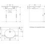 Hewi 95011601 umywalka 85x55 cm prostokątna z blatem dla niepełnosprawnych biała zdj.2