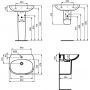 Ideal Standard Tesi T352201 umywalka 60x47 cm owalna ścienna biała zdj.2