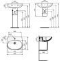 Ideal Standard Tesi T352301 umywalka 55x45 cm półokrągła ścienna biała zdj.2