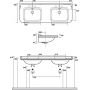 Kerasan Waldorf 4143k1 umywalka 150x55 cm prostokątna ścienna biała zdj.2