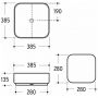 Kronenbach Cube KB144380BK umywalka 38.5x38.5 cm kwadratowa nablatowa czarna zdj.2