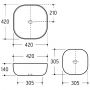 Kronenbach Cube KB144500BK umywalka 42x42 cm kwadratowa nablatowa czarna zdj.2