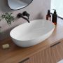 Lavaberg Skinn 663130061003 umywalka 60x36 cm owalna nablatowa biała zdj.6
