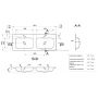 Miraggio Della 0000172 umywalka 120x45 cm prostokątna wpuszczana-podwójna biała zdj.2