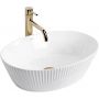 Rea Astoria REAU0641 umywalka 49.5x34.4 cm owalna nablatowa biała zdj.1