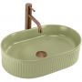 Rea Vanda REAU3612 umywalka 49x31 cm owalna nablatowa zielona zdj.1