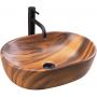 Rea Amelia REAU5060 umywalka 48x34.5 cm owalna nablatowa brąz/beż zdj.1