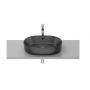 Roca Round A3270Y1080 umywalka 55x39 cm owalna nablatowa czarna zdj.1