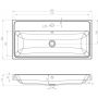 Ruvetti Irmina DOLIR8040 umywalka 80x40 cm prostokątna wpuszczana biała zdj.2