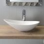 Sapho Rosseta RS564 umywalka 56.4x32.3 cm owalna nablatowa biała zdj.4