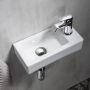 Sapho Small AR495 umywalka 37x19 cm prostokątna ścienna-nablatowa biała zdj.4