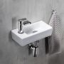 Sapho Small AR496 umywalka 37x18 cm prostokątna ścienna-nablatowa biała zdj.4