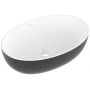 Villeroy & Boch Artis 438848BCT8 umywalka 48x32.5 cm owalna nablatowa biała-czarna zdj.1