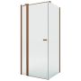 New Trendy New Soleo Copper Brushed K4378WP kabina prysznicowa 80x70 cm prostokątna miedź szczotkowany/szkło przezroczyste zdj.1
