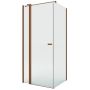 New Trendy New Soleo Copper Brushed K1984WP kabina prysznicowa 90x80 cm prostokątna miedź szczotkowany/szkło przezroczyste zdj.1
