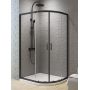 New Trendy New Varia Black K5464 kabina prysznicowa 90x80 cm półokrągła czarny mat/szkło przezroczyste zdj.1