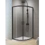 New Trendy New Varia Black K5474 kabina prysznicowa 90x90 cm półokrągła czarny mat/szkło przezroczyste zdj.1