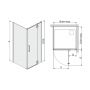 Sanplast Space Line 600100105042401 kabina prysznicowa kwadratowa 90x90 cm srebrny zdj.2