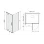 Sanplast Space Line 600100119042401 kabina prysznicowa prostokątna 90x80 cm srebrny zdj.2