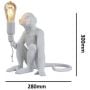 Abruzzo Monkey ABRKARD4B lampa stołowa 1x40 W biała zdj.2