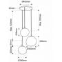 Abruzzo Sfero ABRZ3GE27 lampa wisząca 3x20 W złota zdj.2