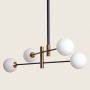 Abruzzo Milano ABR4KLWZ lampa wisząca 4x20 W czarna-złota-mleczna zdj.3