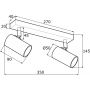 Argon Otto 7212 lampa podsufitowa 2x5 W biała zdj.2