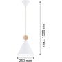 Argon Kegel 8629 lampa wisząca 1x15 W biała-drewno zdj.2