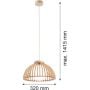 Argon Tre 8634 lampa wisząca 1x15 W drewno-opal zdj.2