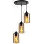 Candellux Bistro 3300576 lampa wisząca 3x40 W bursztynowy zdj.1