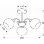 Candellux Nestor 3334939 lampa podsufitowa 3x40 W biała-patyna zdj.2