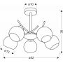 Candellux Amos 3534984 lampa podsufitowa 5x40 W biała-chrom zdj.2