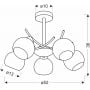 Candellux Amos 3537497 lampa podsufitowa 5x40 W biała-złota zdj.2