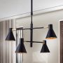 Candellux Less 3472689 lampa podsufitowa 4x40 W czarny zdj.4