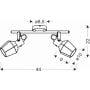 Candellux Randi 9213361 lampa podsufitowa 2x15 W czarna zdj.2