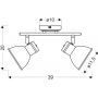 Candellux Zumba 9272139 lampa podsufitowa 2x40 W biały zdj.2