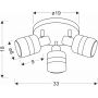 Candellux Yuki 9813439 lampa podsufitowa 3x15 W czarna zdj.2