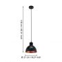 Eglo Truro 49238 lampa wisząca 1x60 W czarna-miedź zdj.2