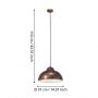 Eglo Truro 49248 lampa wisząca 1x60 W miedź zdj.2